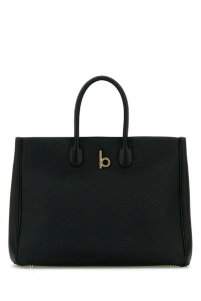 Burberry Medium Rocking Horse Suede Tote Bag In Black