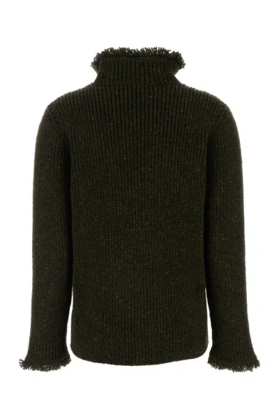 Burberry Fringe Sweater With T In Green