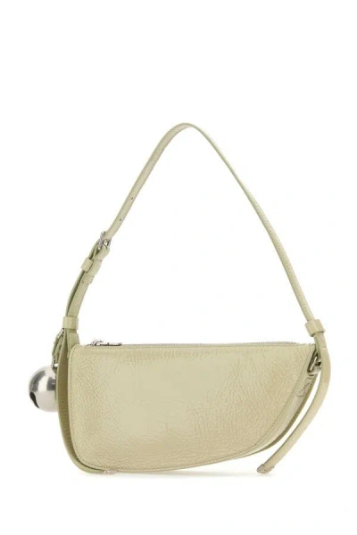 Burberry Pastel Green Leather Knight Small Shoulder Bag In Nude