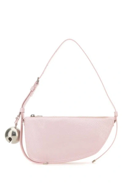 Burberry Woman Pastel Pink Leather Knight Small Shoulder Bag In Pink