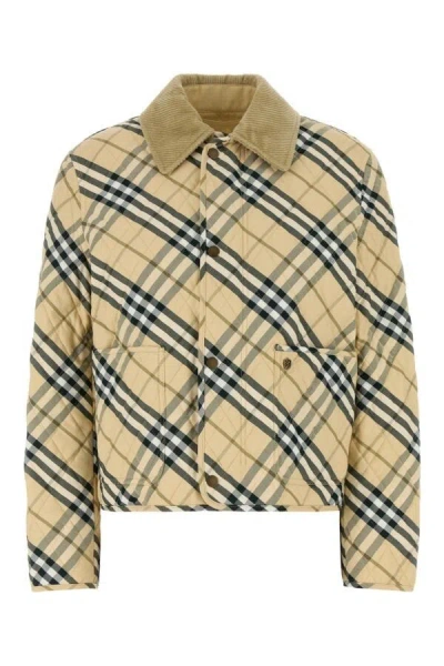 Burberry Cropped Check Quilted Barn Jacket In Multicolor