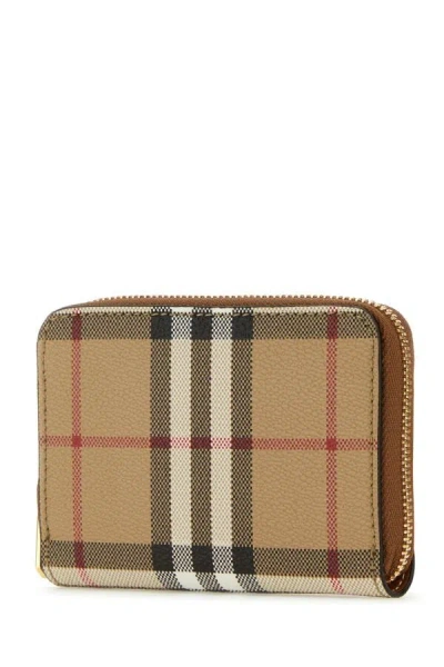 Burberry Women Printed E-canvas Wallet In Multicolor