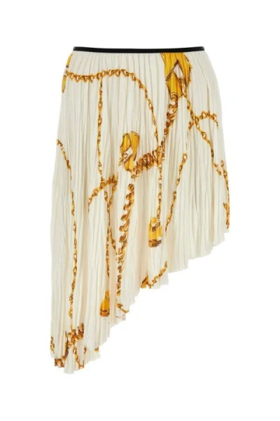 Burberry Woman Midi Skirt Ivory Size 6 Polyester In Multicolor