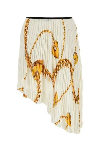 Burberry Woman Midi Skirt Ivory Size 6 Polyester In Multicolor