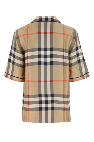 Burberry Printed Satin Shirt In Multicolor