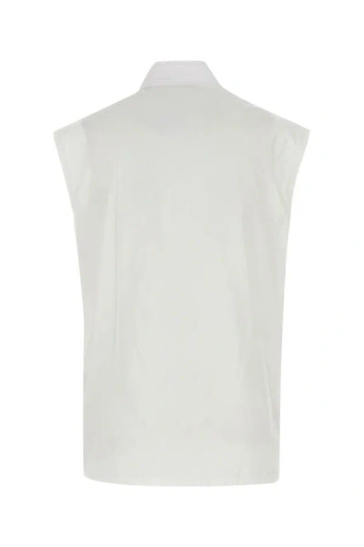 Burberry High Neck Cotton Vest In White