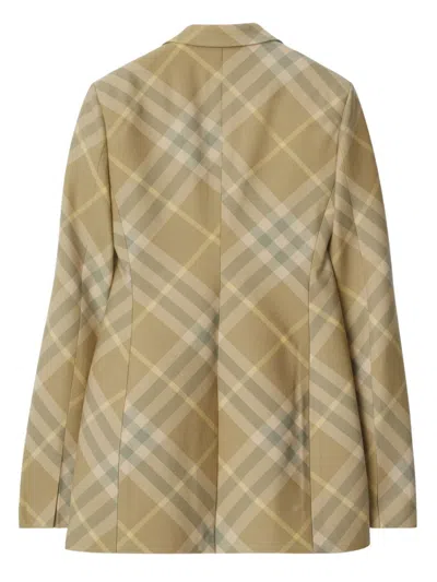 Burberry Checked Tailored Single-breasted Blazer In Multicolor