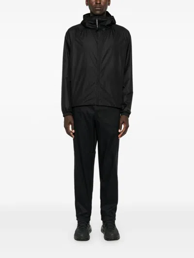 C.p. Company C.p.company Black Ripstop Texture Padded Design Classic Hood Coat In Multicolor