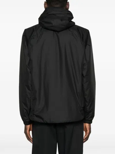 C.p. Company C.p.company Black Ripstop Texture Padded Design Classic Hood Coat In Multicolor
