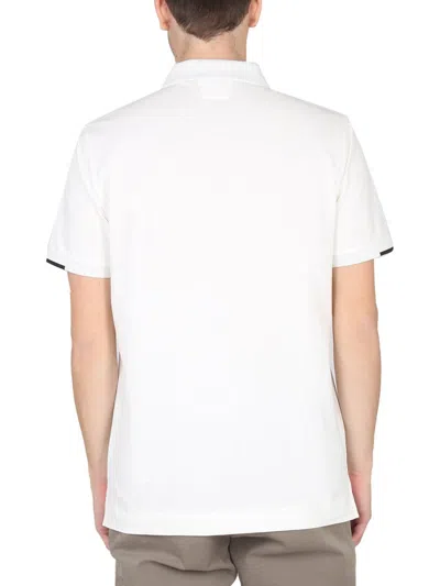 C.p. Company C.p.company Polo With Logo Patch In White