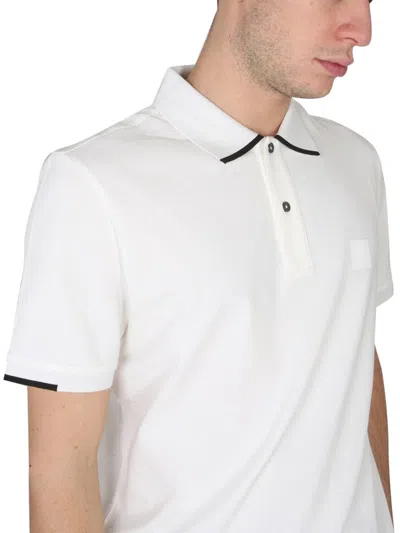 C.p. Company C.p.company Polo With Logo Patch In White