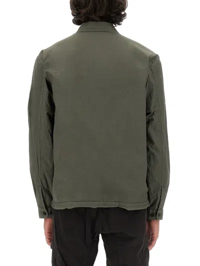 C.p. Company Rip-stop Cotton Jacket With Adjustable Drawstring Hem In Green