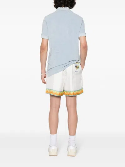 Casablanca Drawstring Silk Shorts In Multicolor
