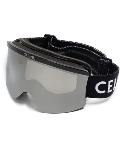 Celine Men Monochroms Lente Specchio Maschera Sci In Multicolor