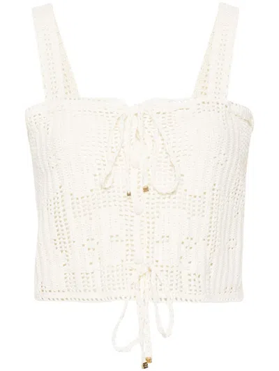 Celine Short Ruffled Top In Cotton And Silk Jersey In Multicolor