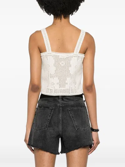 Celine Short Ruffled Top In Cotton And Silk Jersey In Multicolor