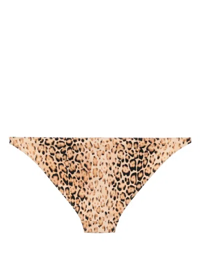 Celine Leopard Print Swimsuit Bottoms In Multicolor