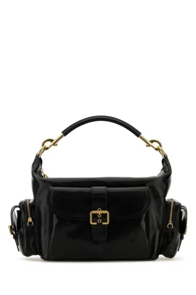 Chloé Camera Medium Shoulder Bag In Croc-embossed Calfskin In Black