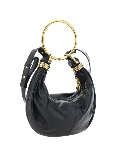Chloé Bracelet Hobo Bag Small Leather In Black