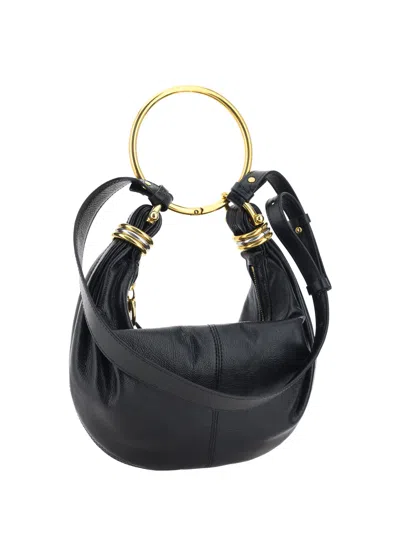 Chloé Bracelet Hobo Bag Small Leather In Black