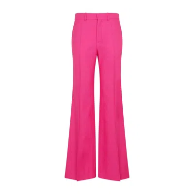 Chloé Flared Pants Pink Size 8 70% Wool, 17% Silk, 13% Cashmere In Multicolor