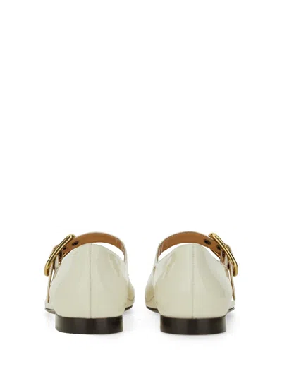 Chloé Polly Patent Ballerina Flat In Cream