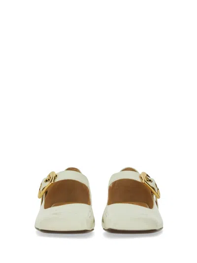 Chloé Polly Patent Ballerina Flat In Cream