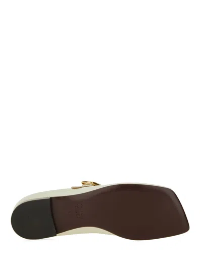 Chloé Polly Patent Ballerina Flat In Cream