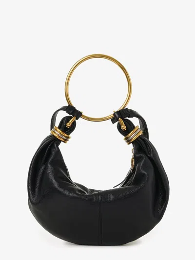 Chloé Bracelet Leather Top Handle Bag In Black
