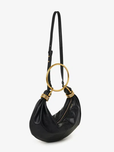 Chloé Bracelet Leather Top Handle Bag In Black