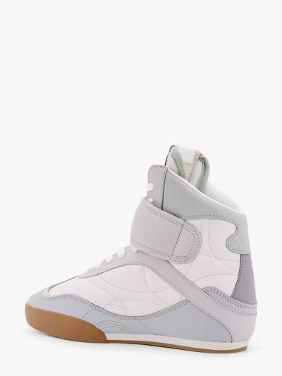 Chloé Almond Toe High-top Sneaker With Quilted Panels In White