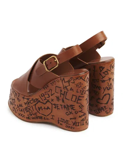 Chloé Maxime High Sandals Shoes In Brown