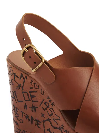 Chloé Maxime High Sandals Shoes In Brown