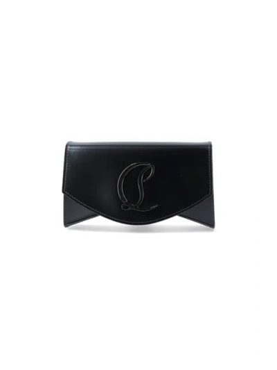 Christian Louboutin Loubi54 Large Leather Crossbody Clutch In Black