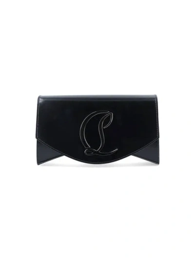 Christian Louboutin Loubi54 Large Leather Crossbody Clutch In Black