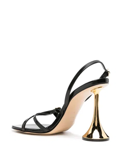 Coperni Sculpted Heel Strappy Leather Sandals In Multicolor