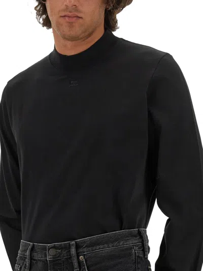 Courrèges T-shirt With Logo In Black
