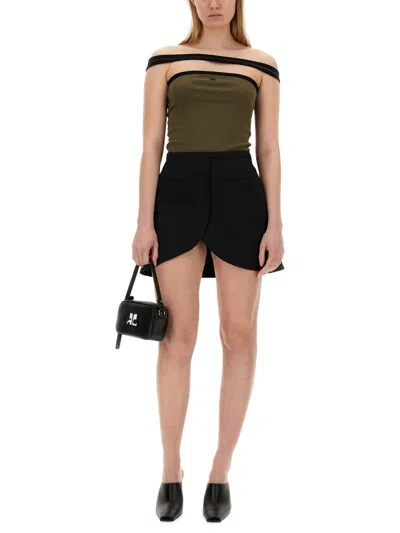 Courrèges Courreges Ellipse Twill Mini Skirt In In Black