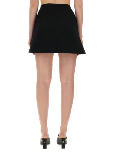 Courrèges Courreges Ellipse Twill Mini Skirt In In Black