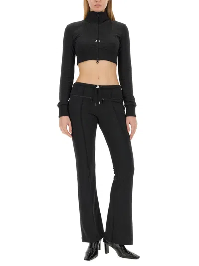 Courrèges Courreges Woman Sweatshirt Woman Black Sweatshirts In Black