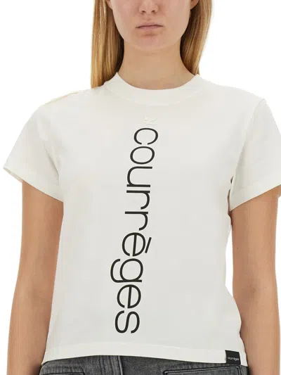 Courrèges Ac Straight Printed T-shirt In White