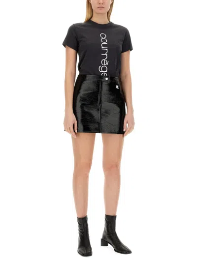 Courrèges Courreges T Shirt With Logo In Black