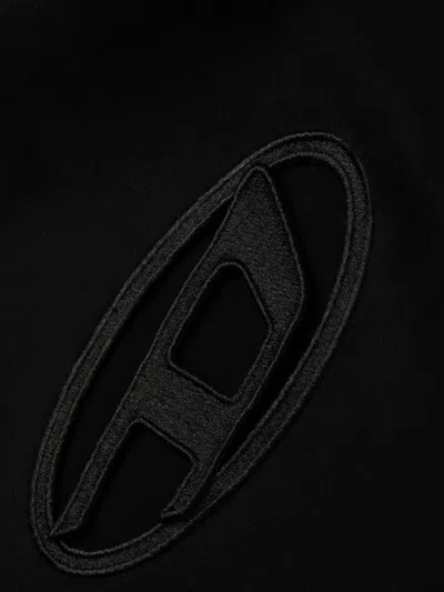 Diesel Abito Corto Con Dettaglio Oval D Cut Out In Cotone Stretch Nero Donna In Multicolor