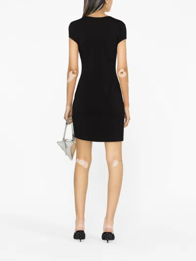 Diesel Abito Corto Con Dettaglio Oval D Cut Out In Cotone Stretch Nero Donna In Multicolor