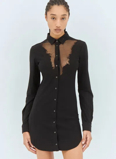 Diesel Shirt Long-sleeved Dress In Black