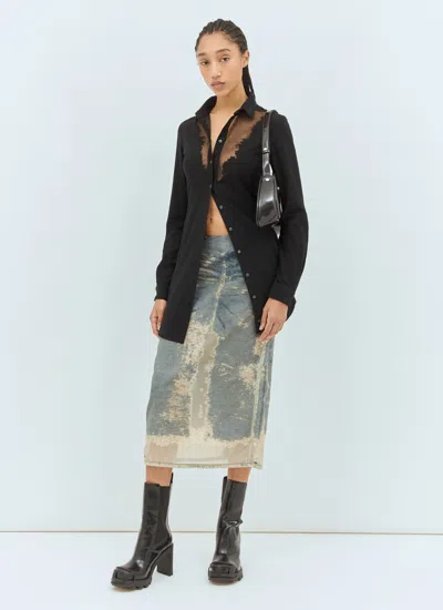 Diesel Shirt Long-sleeved Dress In Black