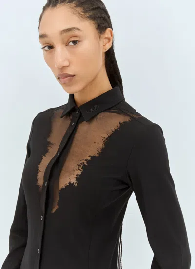 Diesel Shirt Long-sleeved Dress In Black