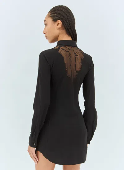 Diesel Shirt Long-sleeved Dress In Black