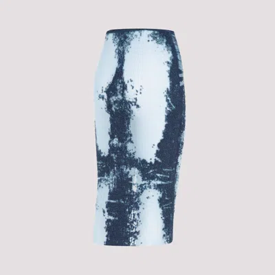 Diesel Blue Midi Skirt In Devor Metallic Knit In Blue