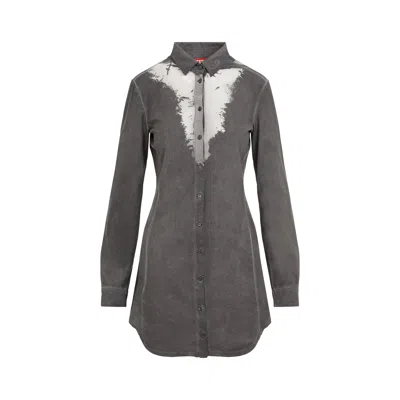 Diesel Abstract Print Asymmetric Hem Dress In Gray